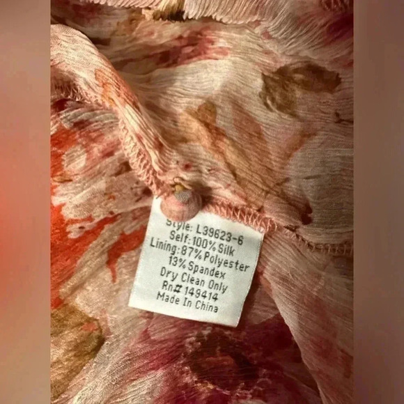 Johnny Was Yours Truly Silk Floral Mini Dress Lace Trim Sz Medium MSRP $410 - Picture 11 of 14